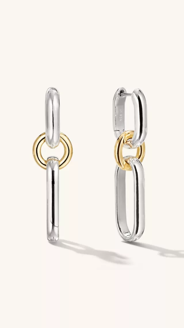 Mixed Convertible Link Earrings Silver