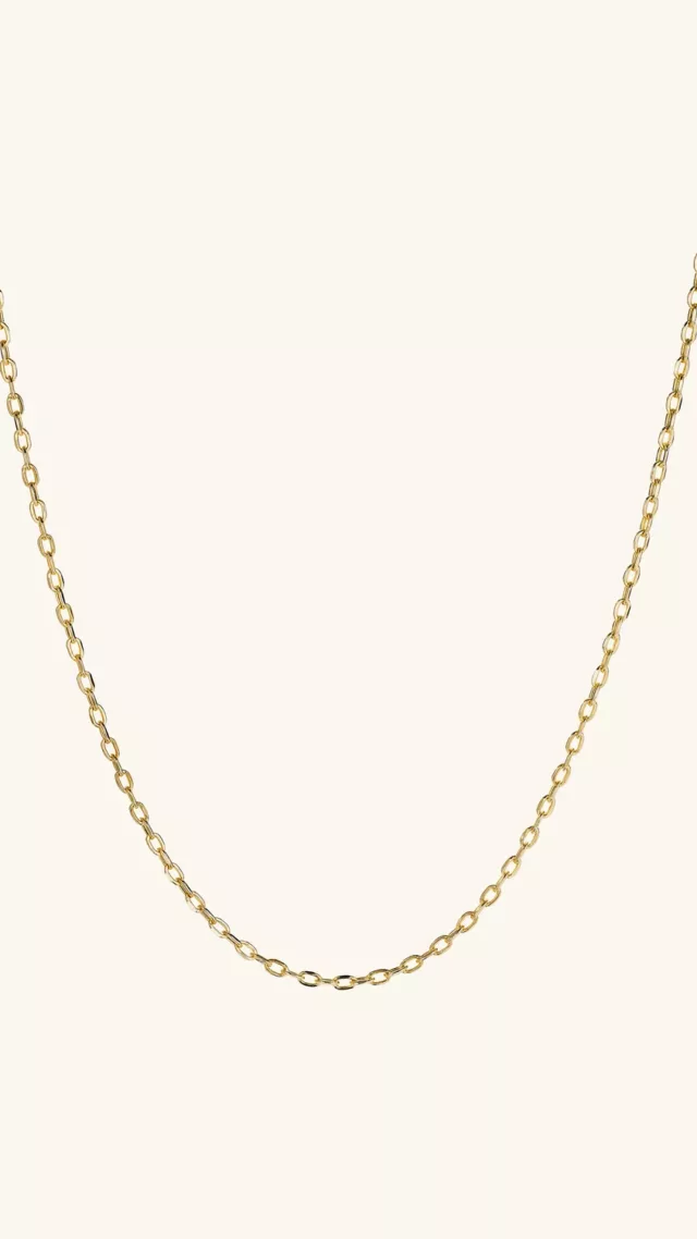 Square Oval Chain Necklace yellow
