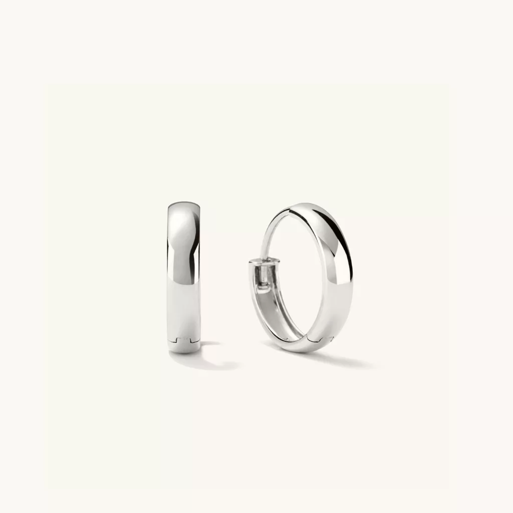 Bold Small Hoops White Gold silver