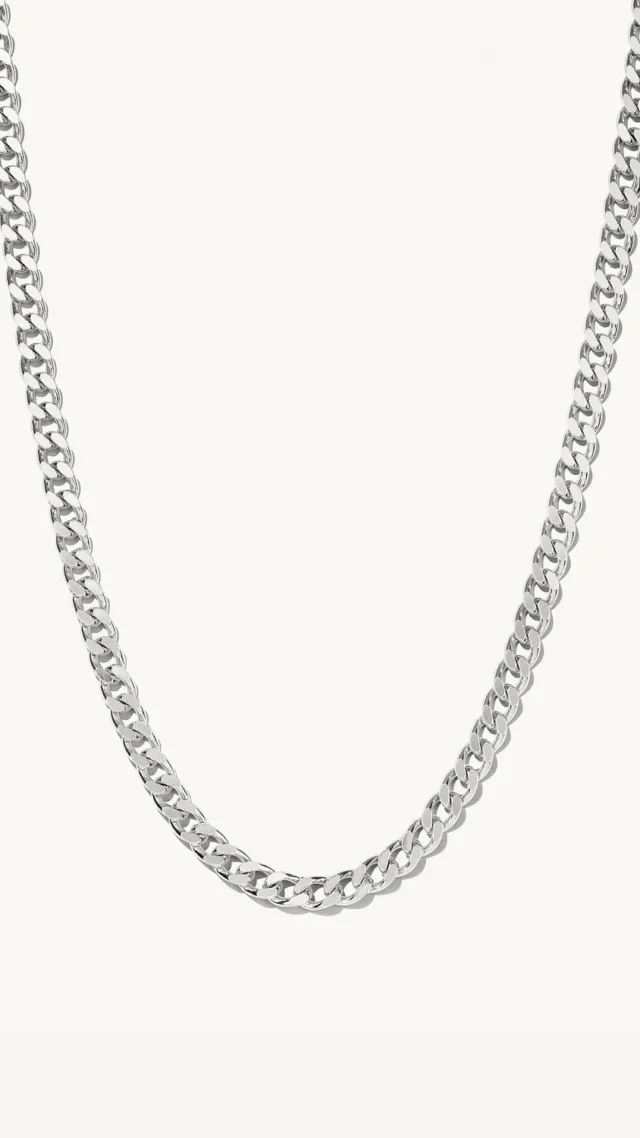 Curb Chain Necklace Silver