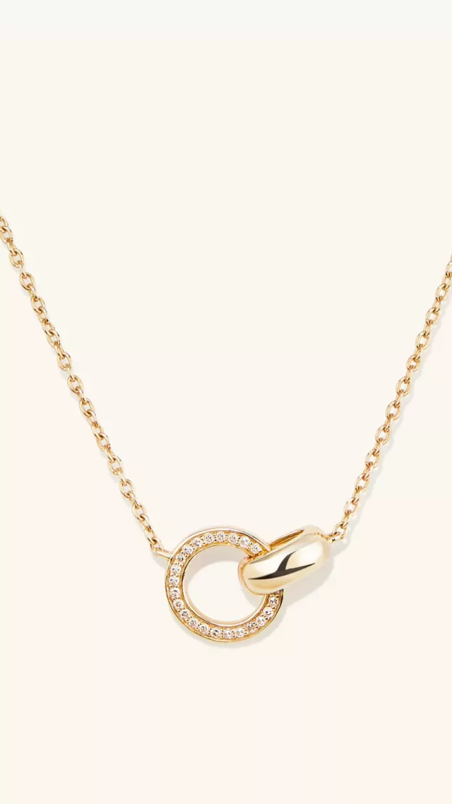 Pave Diamond Linked Necklace yellow