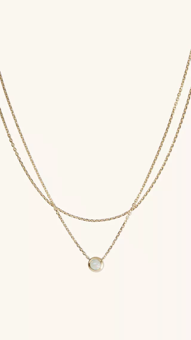 Layered Opal Necklace vermeil