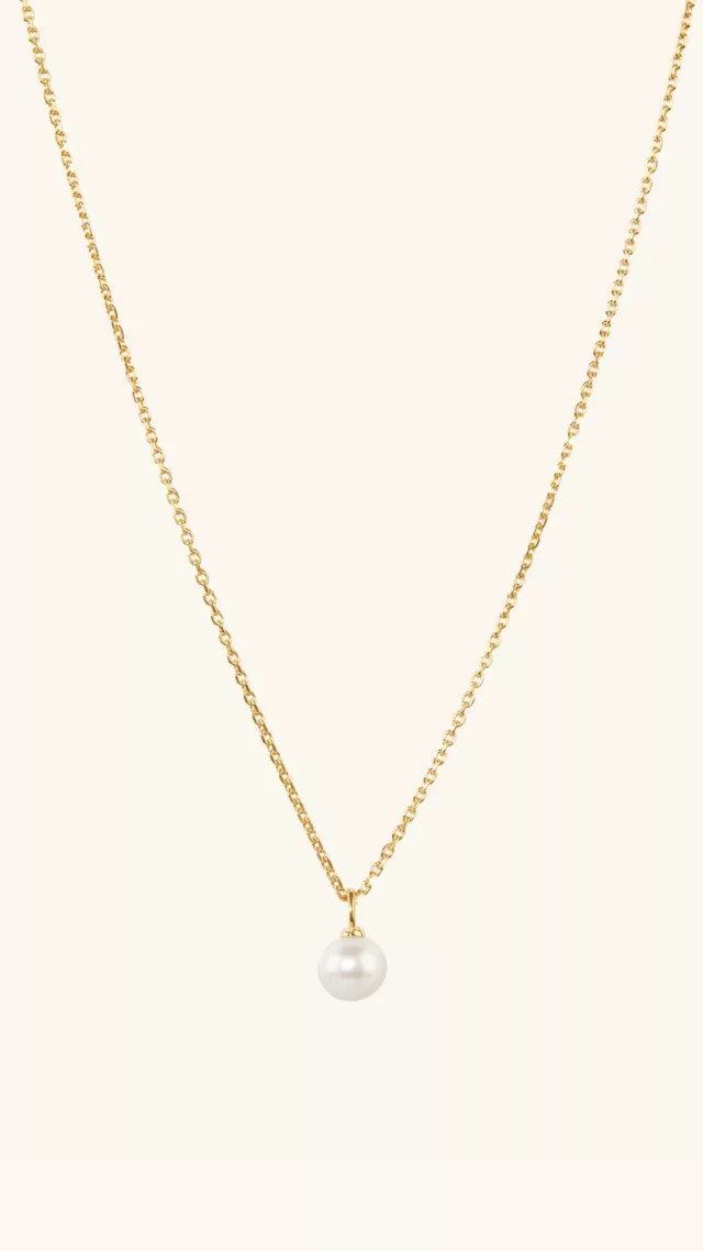 Mini Pearl Pendant Necklace vermeil