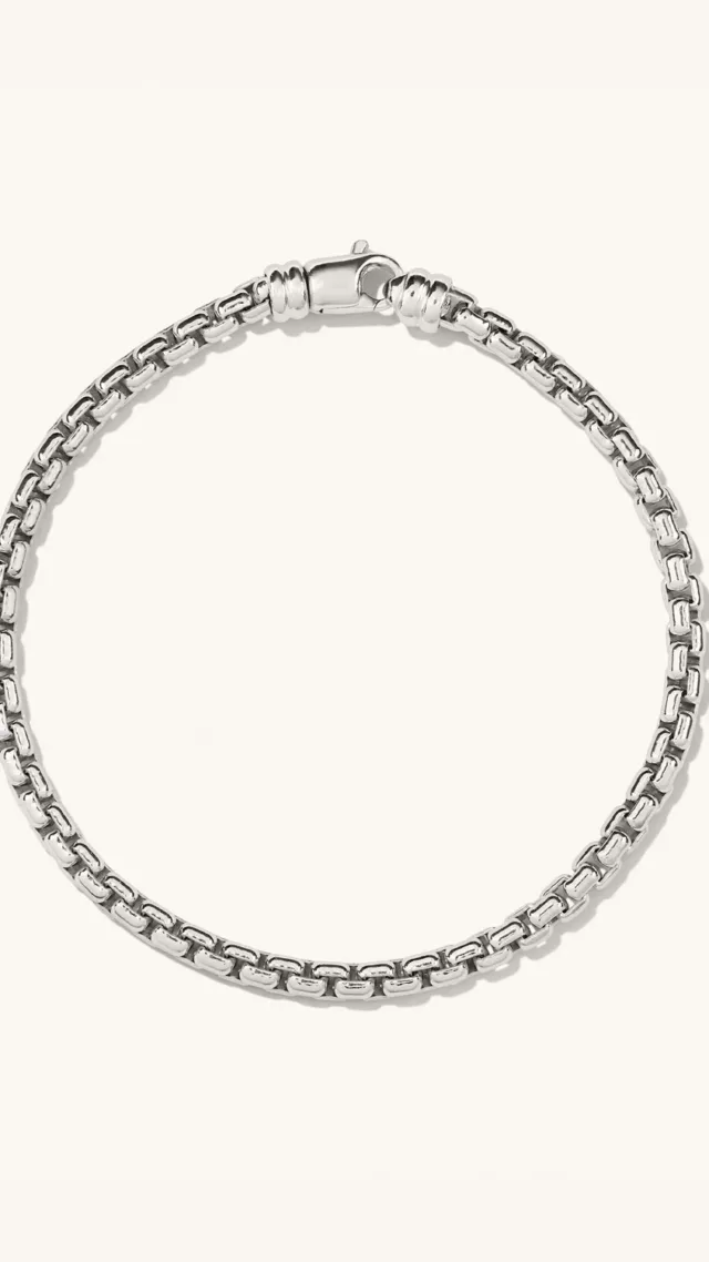 Round Box Chain Bracelet Silver