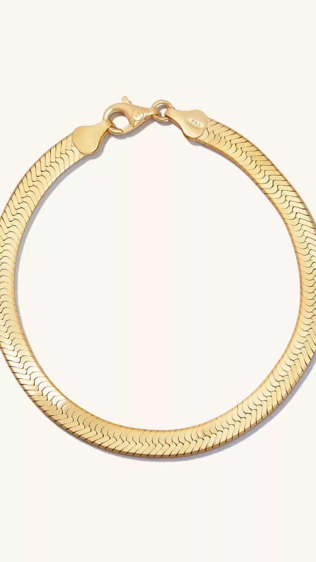 Bold Herringbone Chain Bracelet vermeil