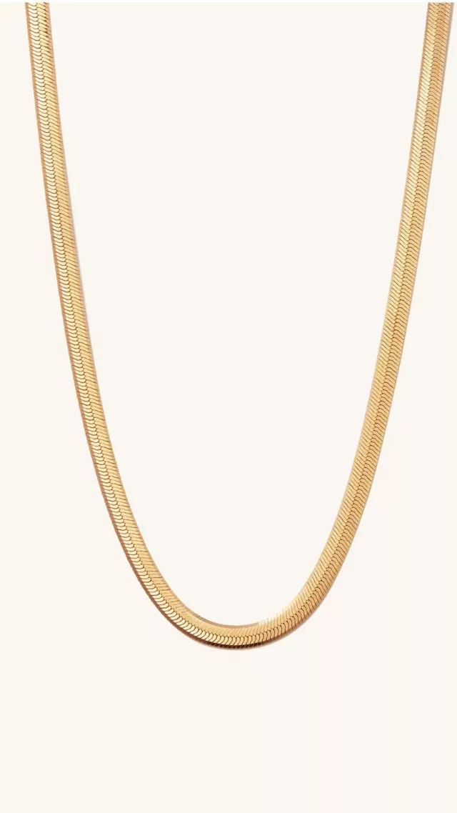 Bold Herringbone Chain Necklace vermeil