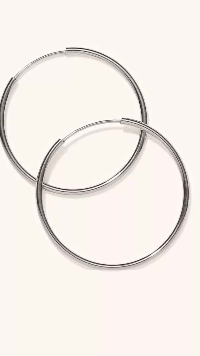 Large Hoops White Gold silver