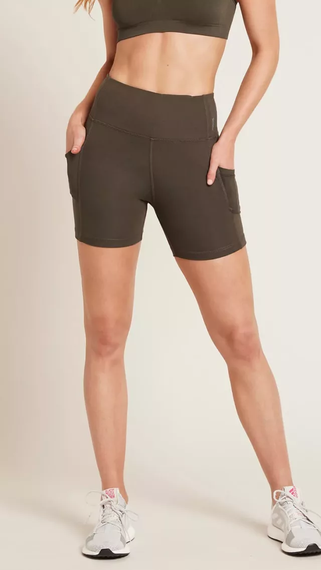 Active High-Waisted 5" Short With Pockets, Dark Olive