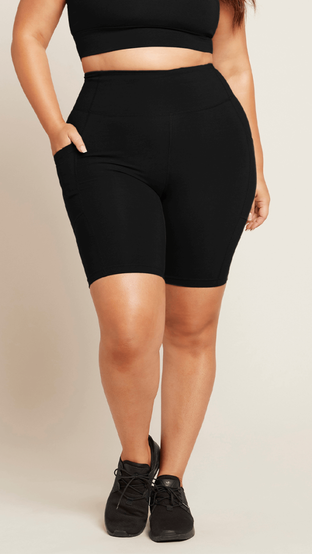 Active High-Waisted 8" Short With Pockets, Black