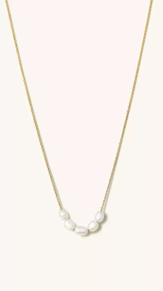 Organic Pearl Bead Necklace yellow