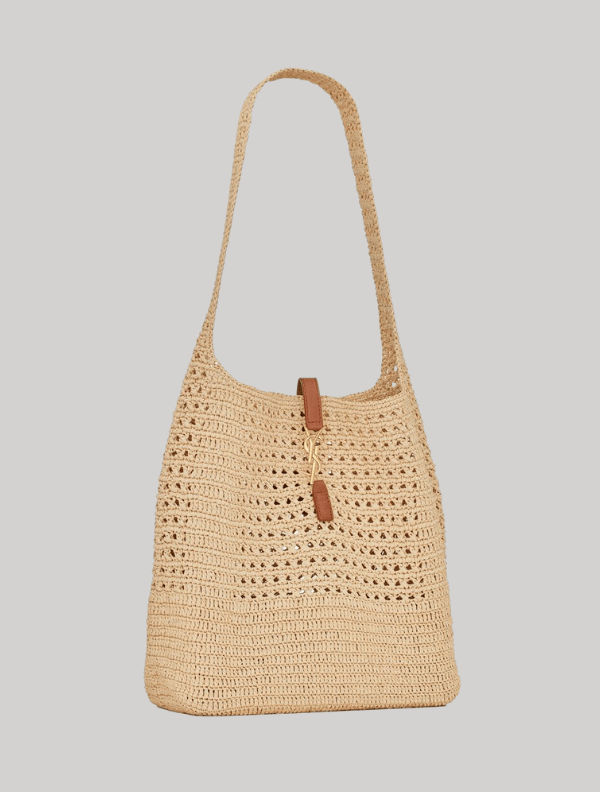 HOBO RAFFIA BAG IN CROCHET AND SMOOTH LEATHER from YSL