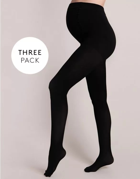 100 Denier Black Maternity Tights 3 Pack