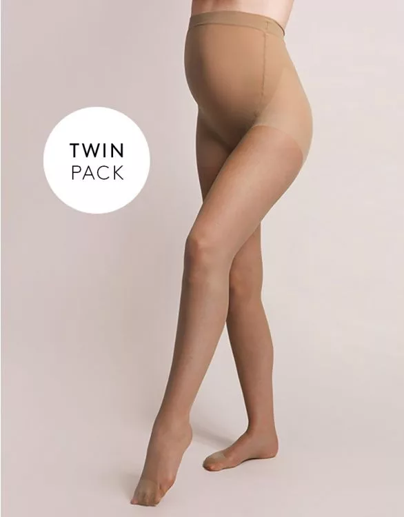 20 Denier Nude Maternity Tights 2 Pack