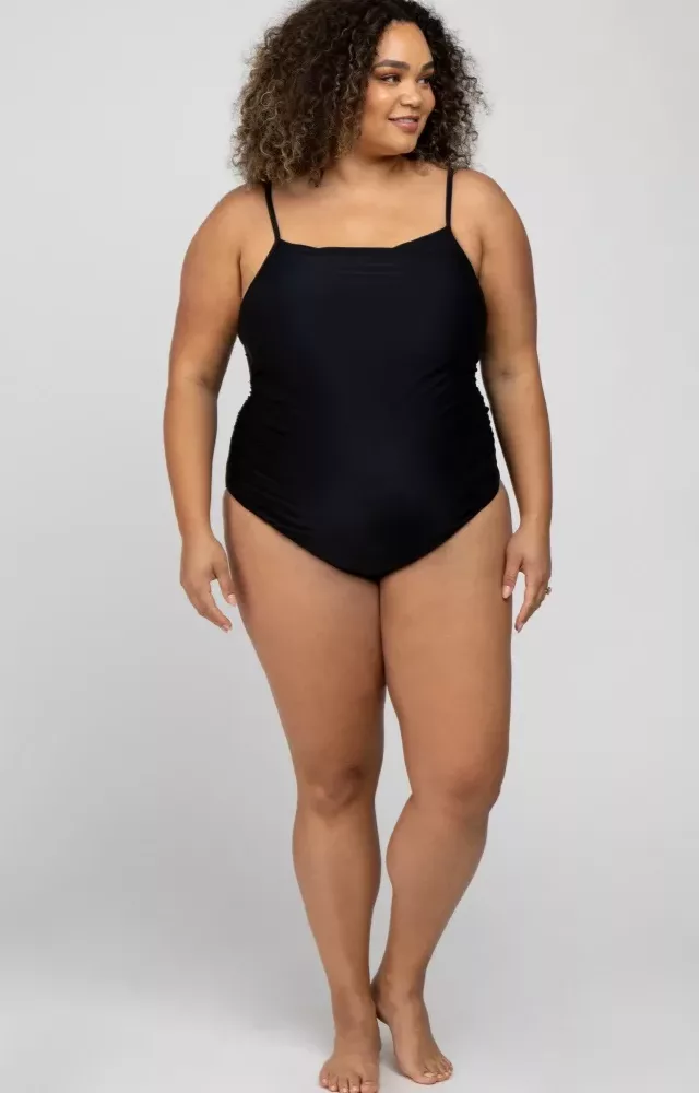 Black One-Piece Maternity Plus Swimsuit