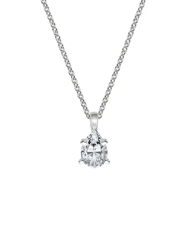 Platinum Single Bail Four Prong Pendant