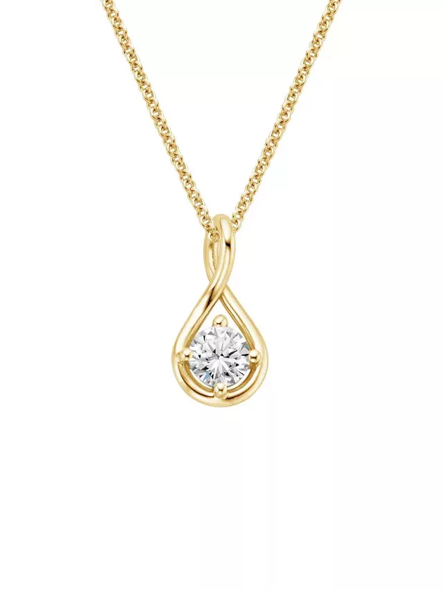 18K Yellow Gold Twist Pendant