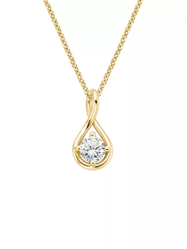 18K Yellow Gold Diamond Twist Pendant (1/2 ct. tw.)