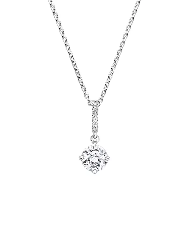 18K White Gold Compass Point Diamond Pavé Pendant