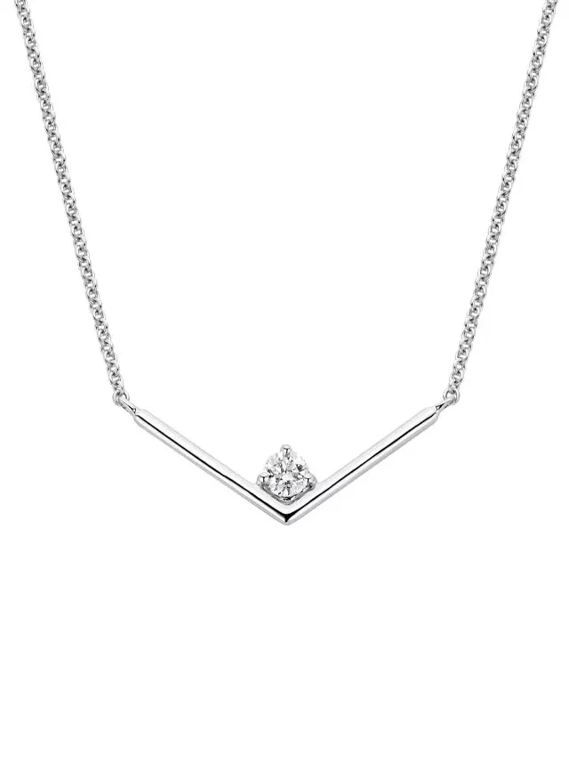 14K White Gold Ana Diamond Necklace