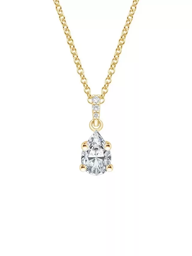 18K Yellow Gold Pavé Diamond Bail Pendant