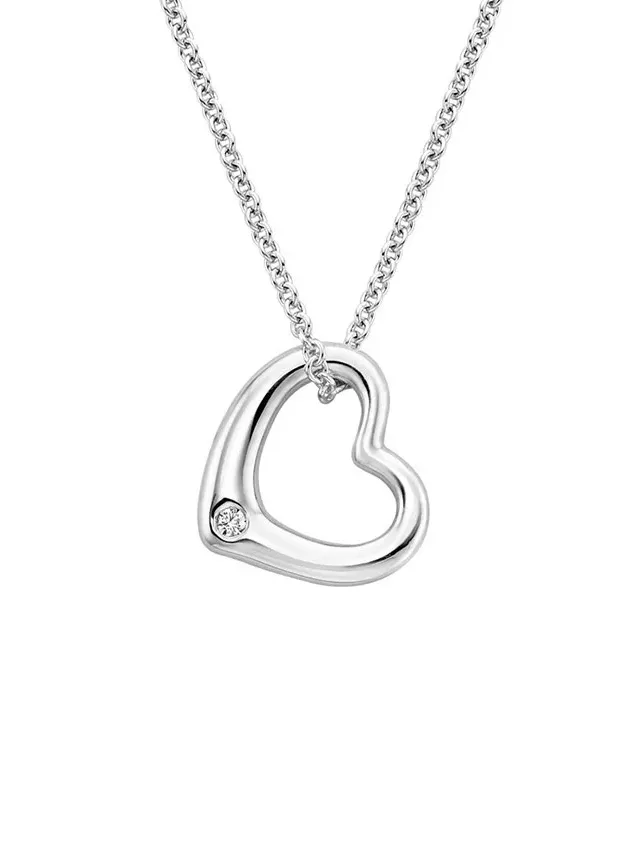 Silver Heart Diamond Pendant