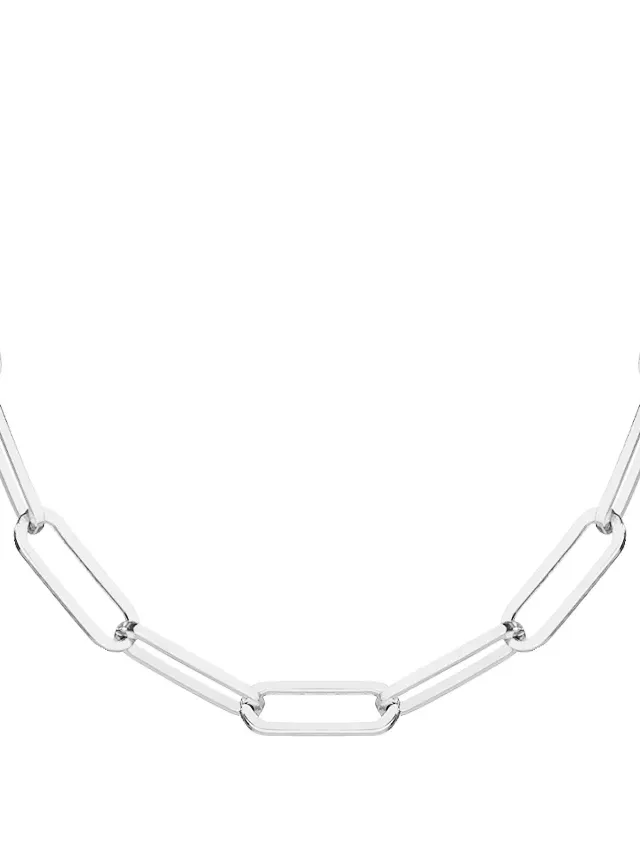 14K White Gold Lola Paperclip 18 In. Chain Necklace (Large)