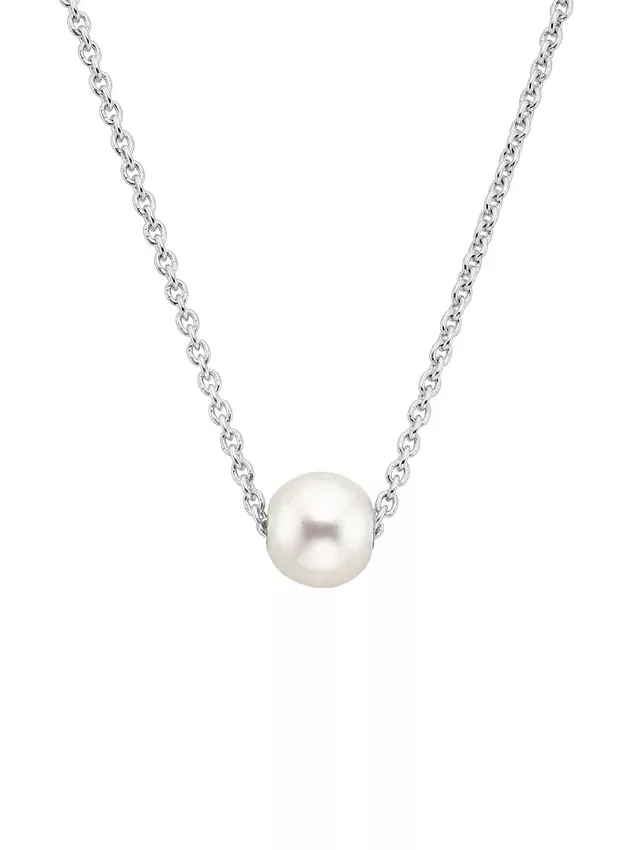 Silver Classic Freshwater Cultured Pearl Pendant (6mm)