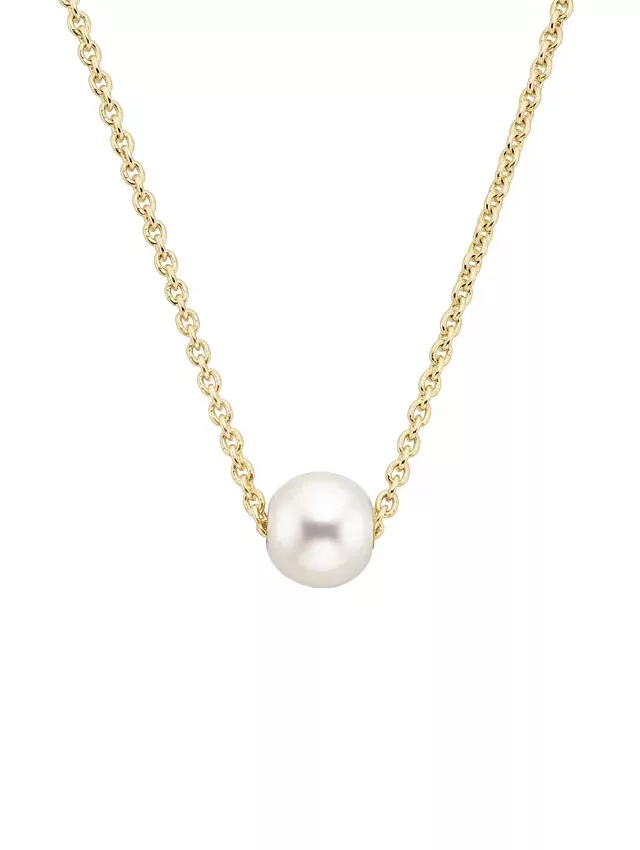 14K Yellow Gold Classic Freshwater Cultured Pearl Pendant (6mm)