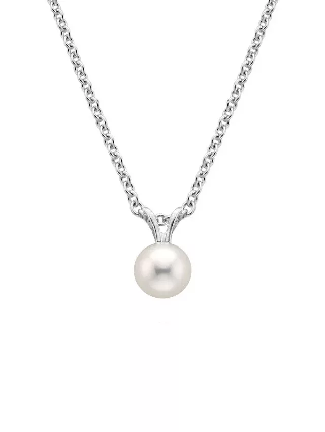 Silver Premium Akoya Cultured Pearl Pendant (6mm)