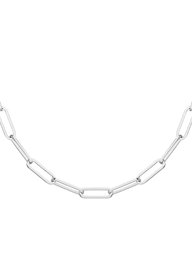 14K White Gold Lola Paperclip 16 in. Chain Necklace (Small)