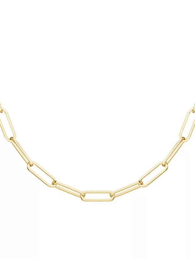 14K Yellow Gold Lola Paperclip 16 in. Chain Necklace (Small)