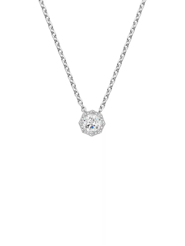 18K White Gold Tacori Art Deco Bloom Diamond Pendant