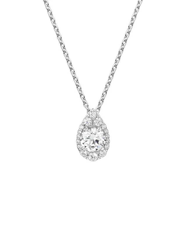 18K White Gold Tacori Inflori Pear Bloom Diamond Pendant