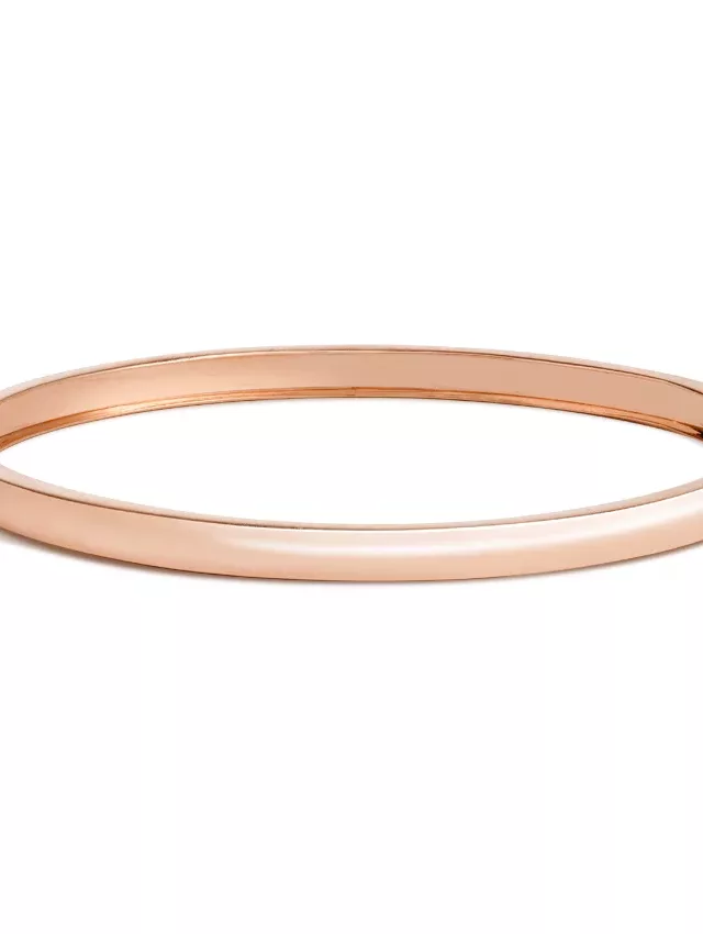 14K Rose Gold Engravable Bangle Bracelet (3mm)
