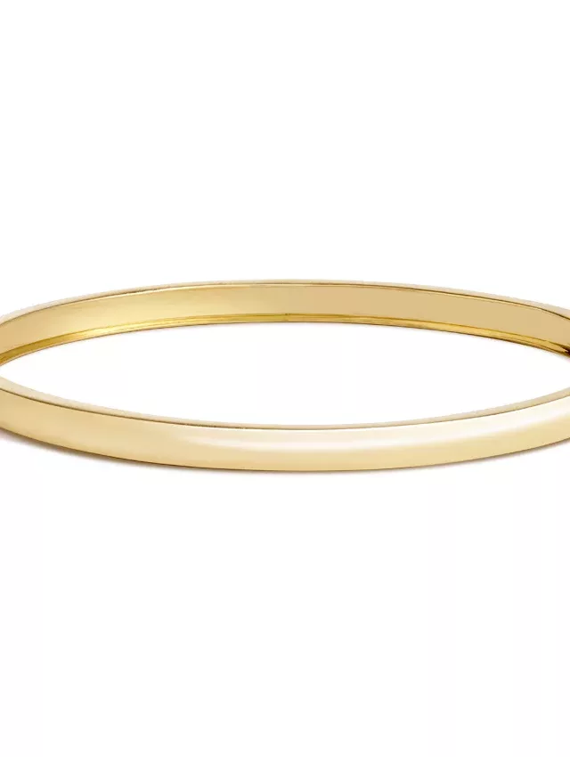 14K Yellow Gold Engravable Bangle Bracelet (3mm)