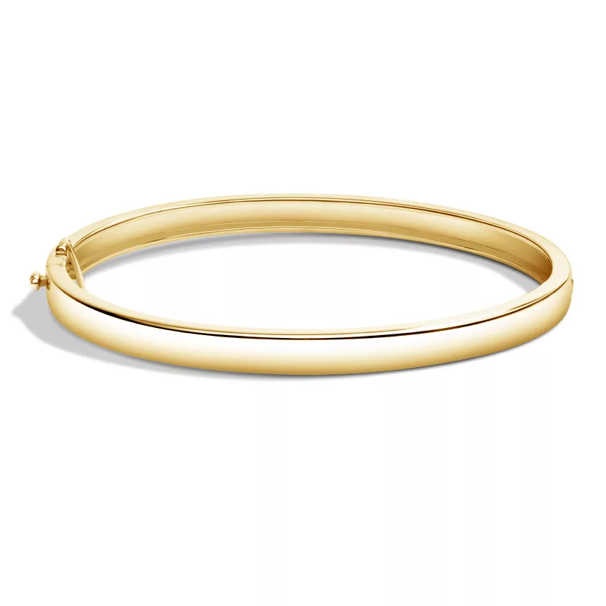14K Yellow Gold Vermeil Engravable Bangle Bracelet (5mm)