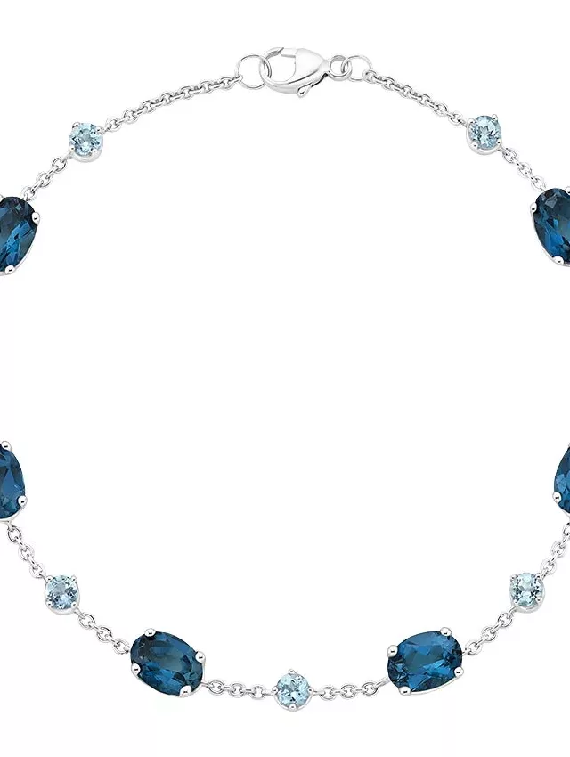 Silver Maris London Blue Topaz and Aquamarine Bracelet
