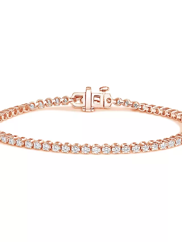 14K Rose Gold Certified Lab Created Diamond Tennis Bracelet (2 ct. tw.)