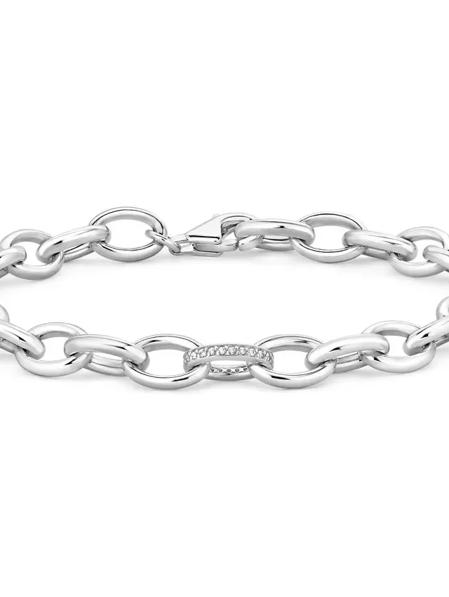 Silver Luxe Diamond Link Bracelet