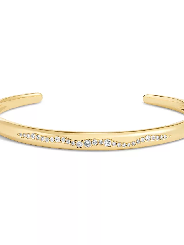 18K Yellow Gold Fairmined Tierra Diamond Cuff Bracelet (1/3 ct. tw.)