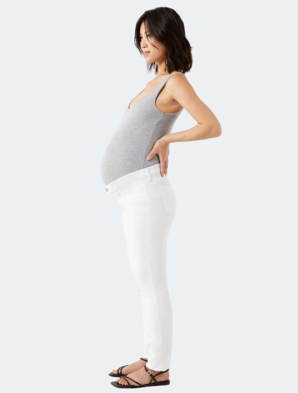 J Brand Side Panel Mama J Super Skinny Maternity Jeans White