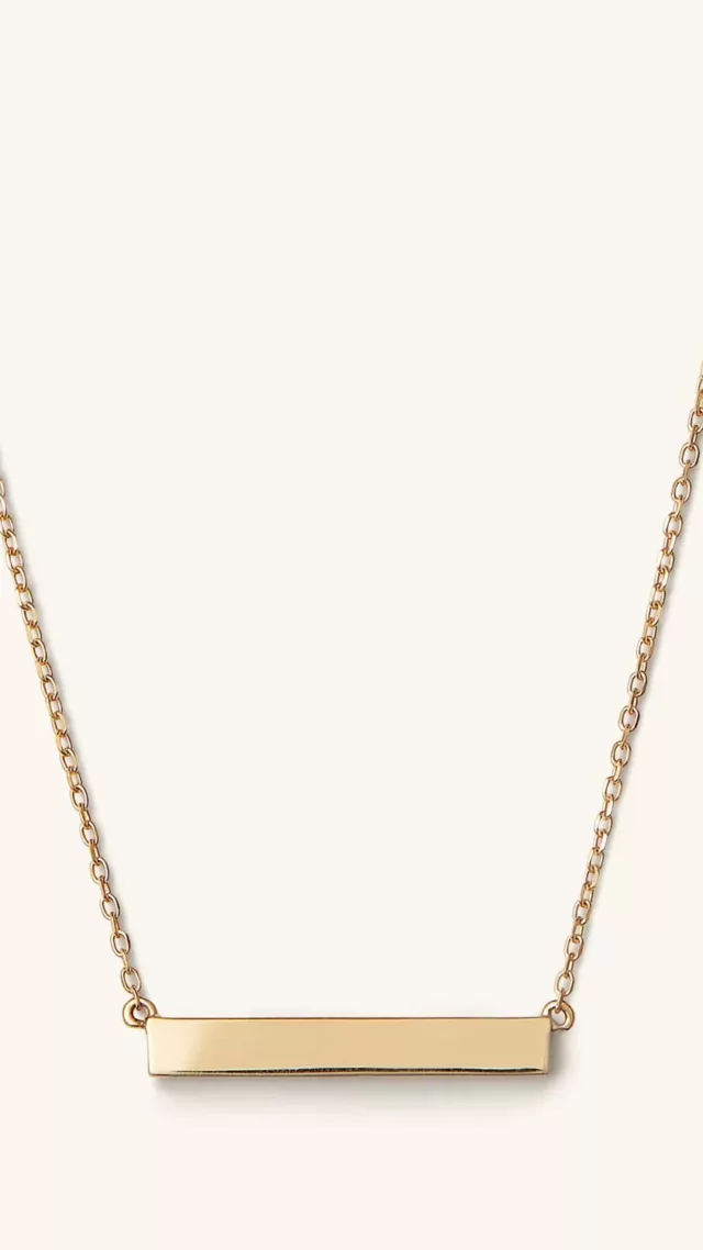 Horizontal Engravable Bar Necklace yellow