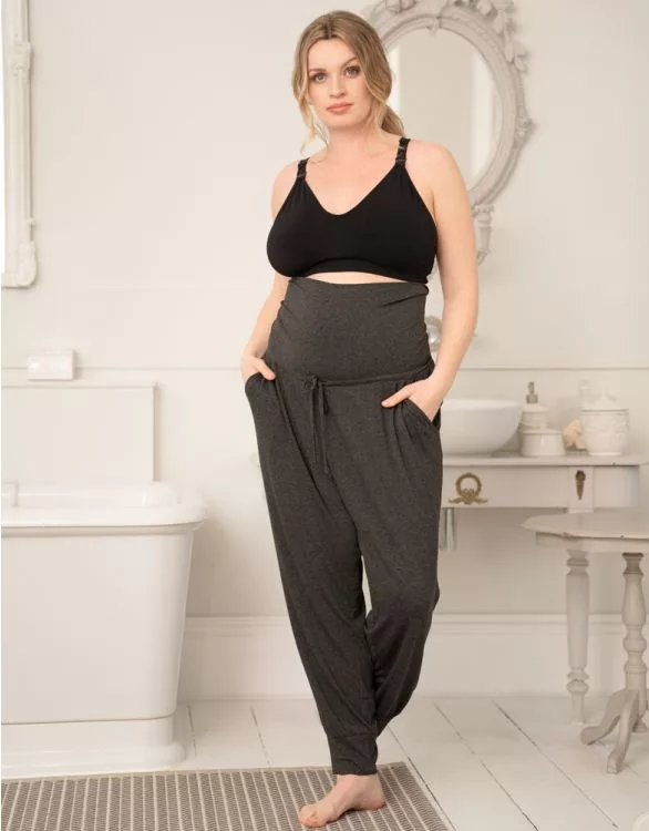 Curve Maternity Lounge Pants - Twin Pack Grey/Blk