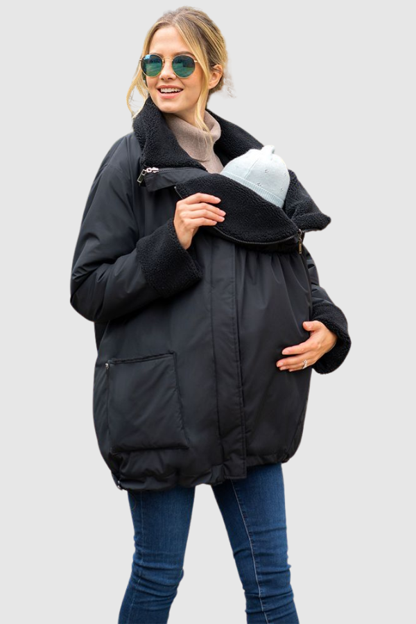 Reversible 3 in 1 Maternity Coat Black