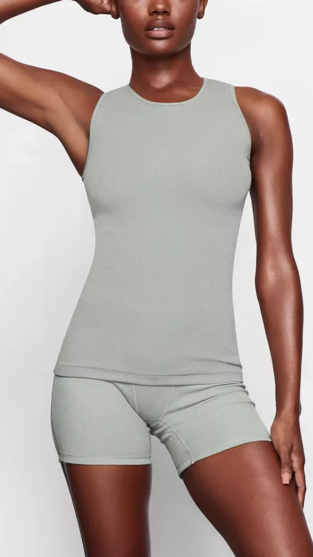 Cotton rib long tank mineral