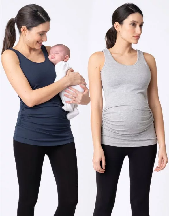 Maternity & Nursing Tops â Grey & Navy Twin Pack Gry/Nvy