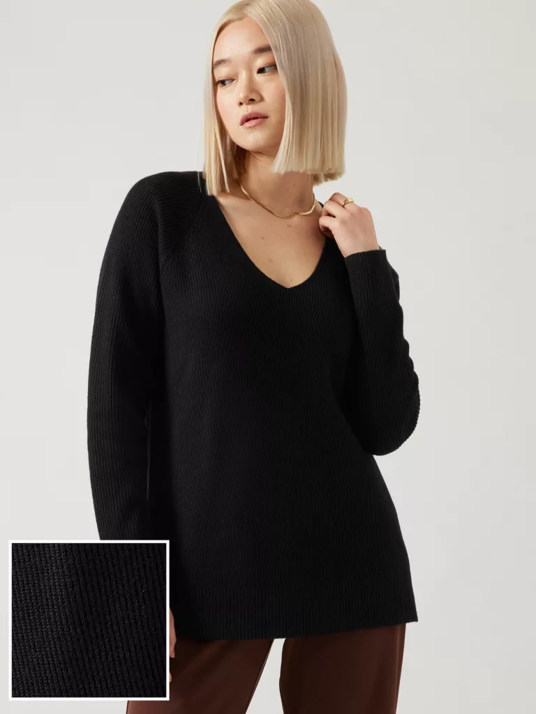 Hanover Refined V-Neck Sweater Black