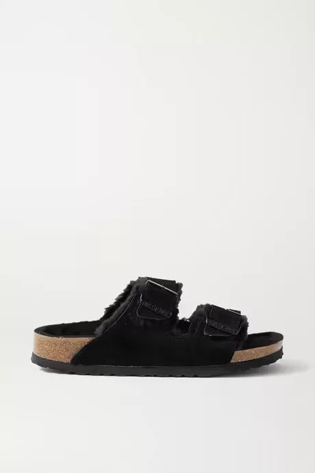 Arizona shearling-lined suede sandals Black