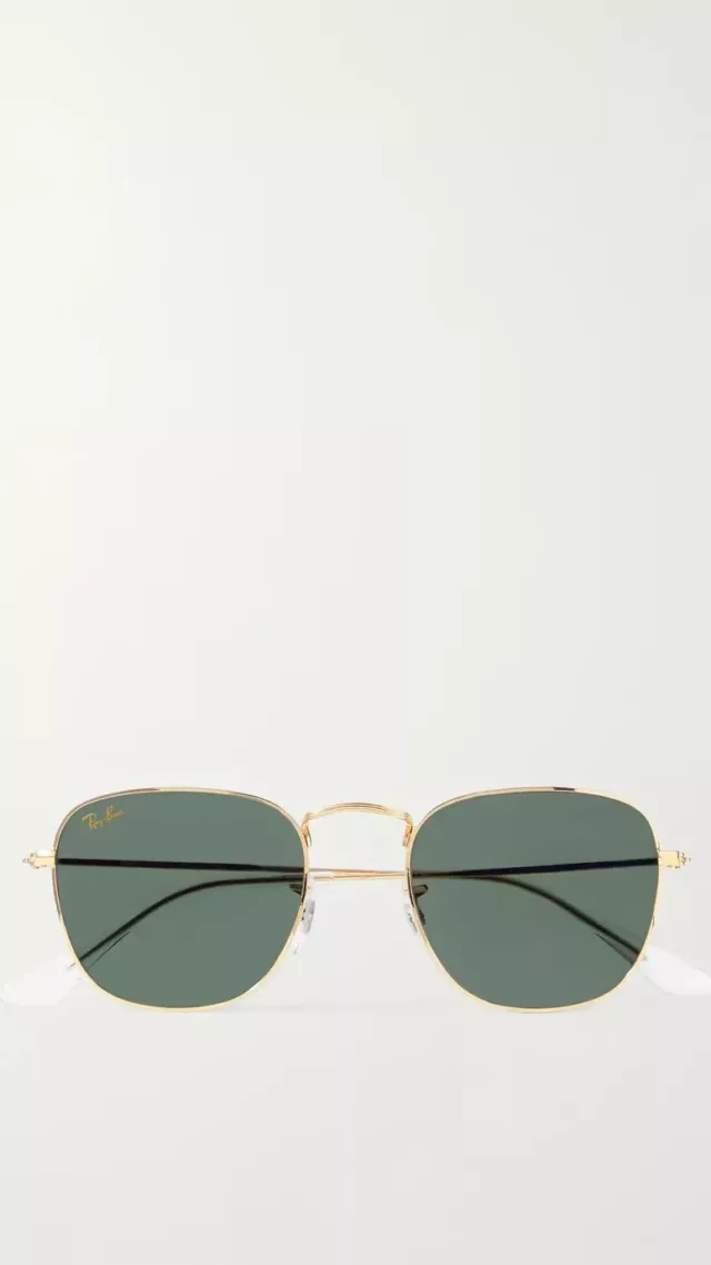 Frank square-frame gold-tone sunglasses