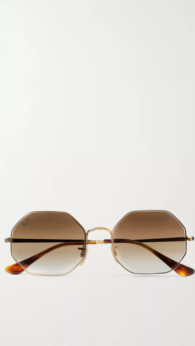 1972 octagon-frame gold-tone sunglasses